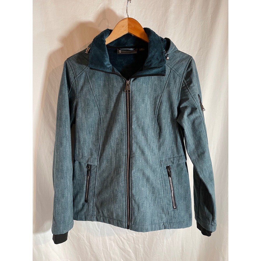 Women's Blue Hooded Zip Jacket